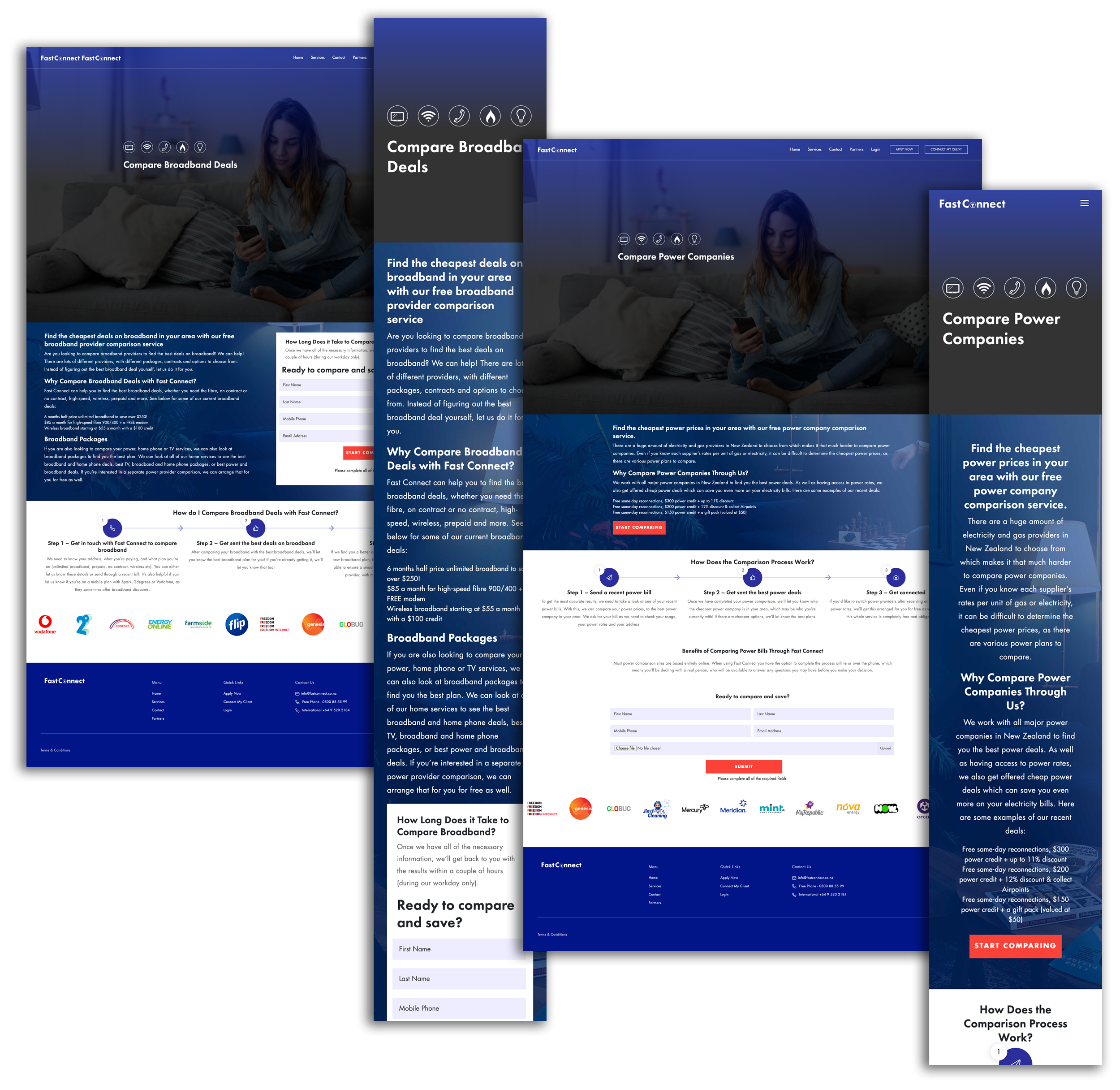 The landing pages on desktop and mobile